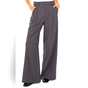 1.State heather gray rhinestone sugarcoated high wide leg trousers pants 2 XS S